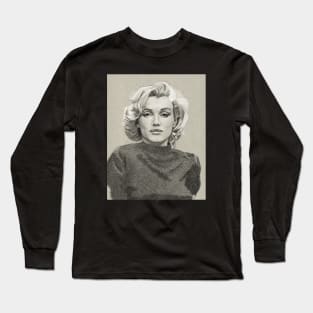 Marilyn Monroe Portrait Drawing Long Sleeve T-Shirt